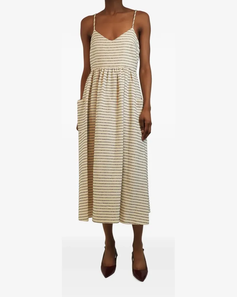 Mara Hoffman striped midi dress - Weiß Weiß