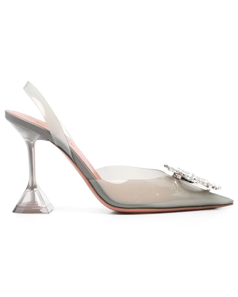 Amina Muaddi Begum Glass Slingback-Pumps 95mm - Grau Grau