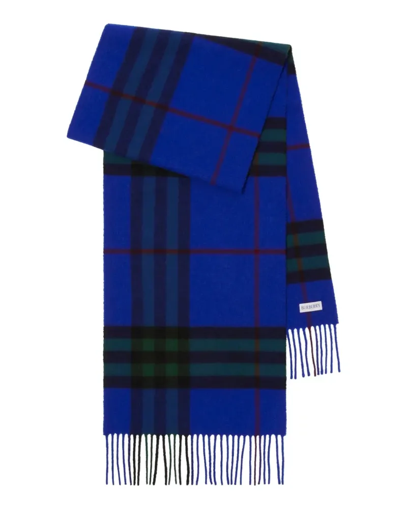Burberry Karierter Schal aus Kaschmir - Blau Blau