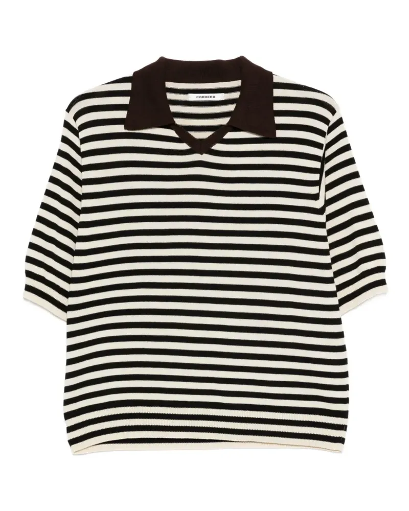 CORDERA stripe-pattern knitted T-shirt - Nude Nude