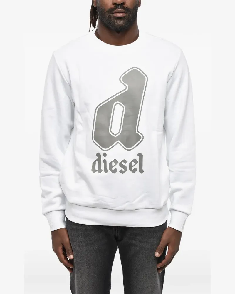 Diesel logo-print brushed sweater - Weiß Weiß