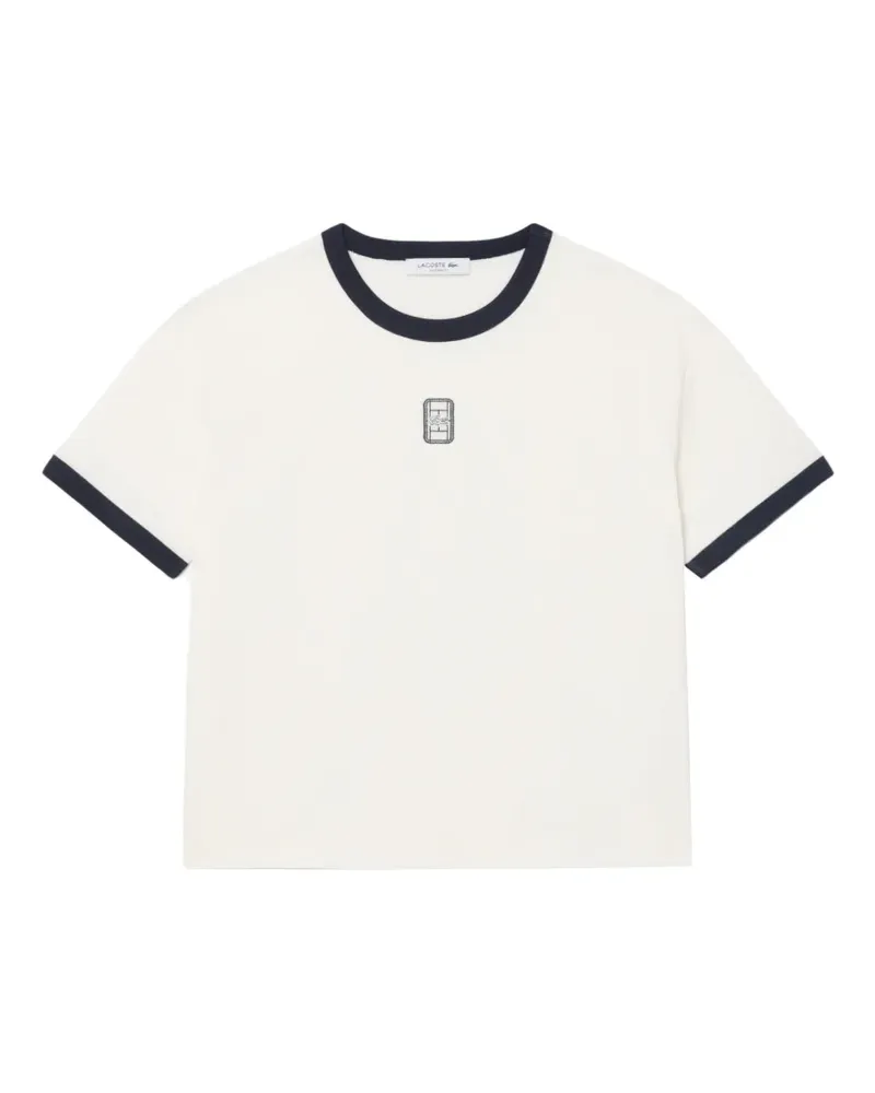Lacoste Besticktes T-Shirt - Weiß Weiß