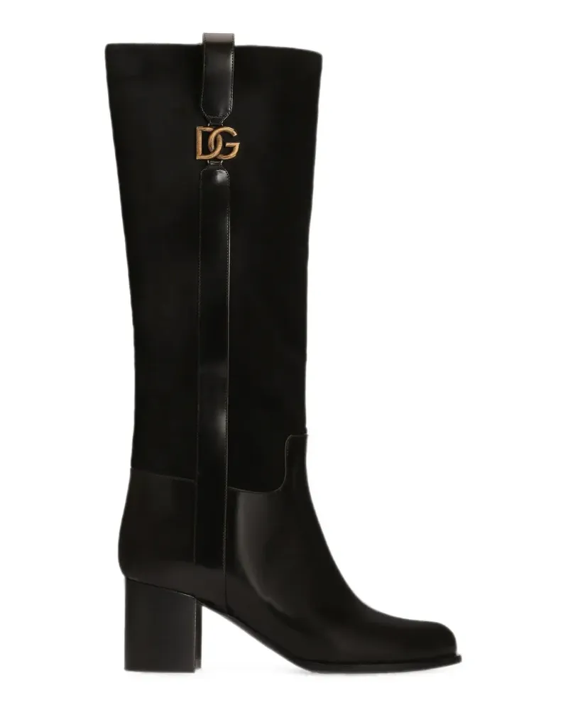 Dolce & Gabbana Stiefel aus Wildleder - Schwarz Schwarz