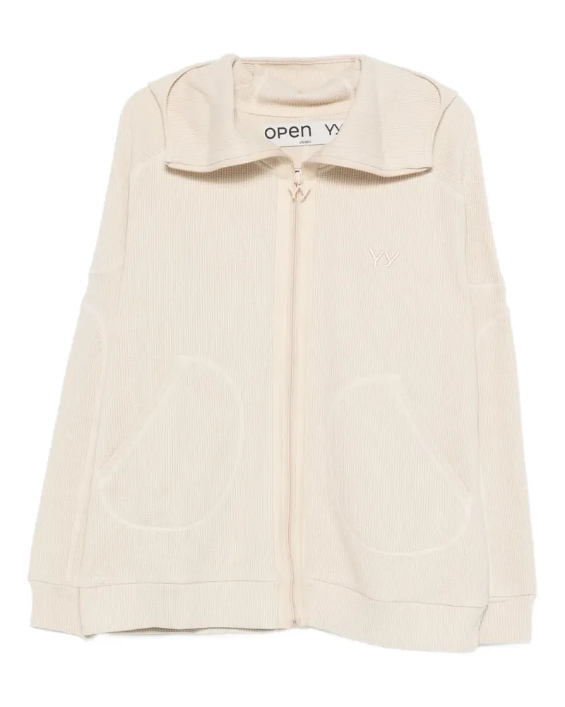 OPEN YY Waffle Balaclava Kapuzenjacke - Nude Nude