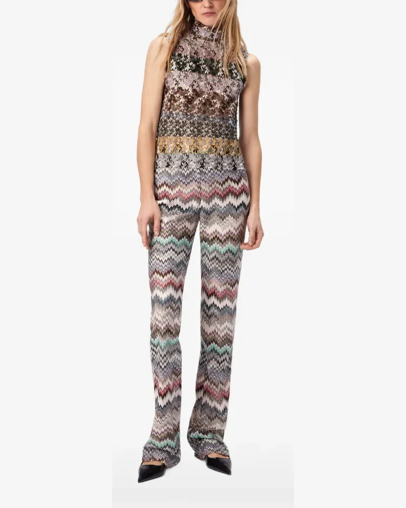 Missoni Stehkragen-Oberteil mit Blumenmuster - Nude Nude