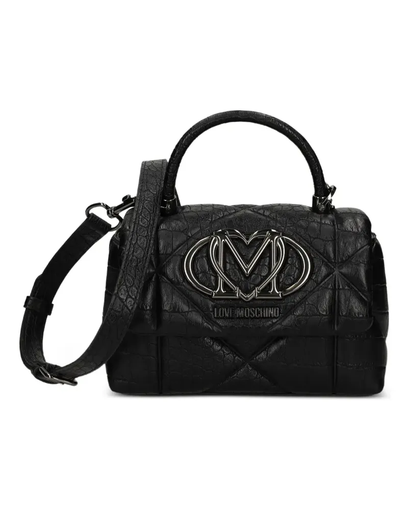 Moschino Tote Bag mit Logo-Applikation - Schwarz Schwarz