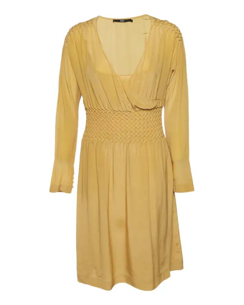 HUGO BOSS smocked-waistband midi dress - Gelb Gelb