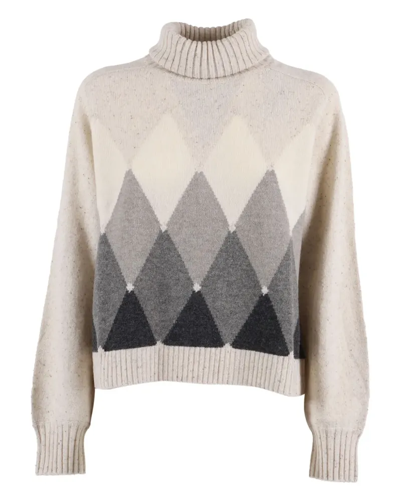 Ballantyne Rollkragenpullover mit Rautenmuster - Nude Nude