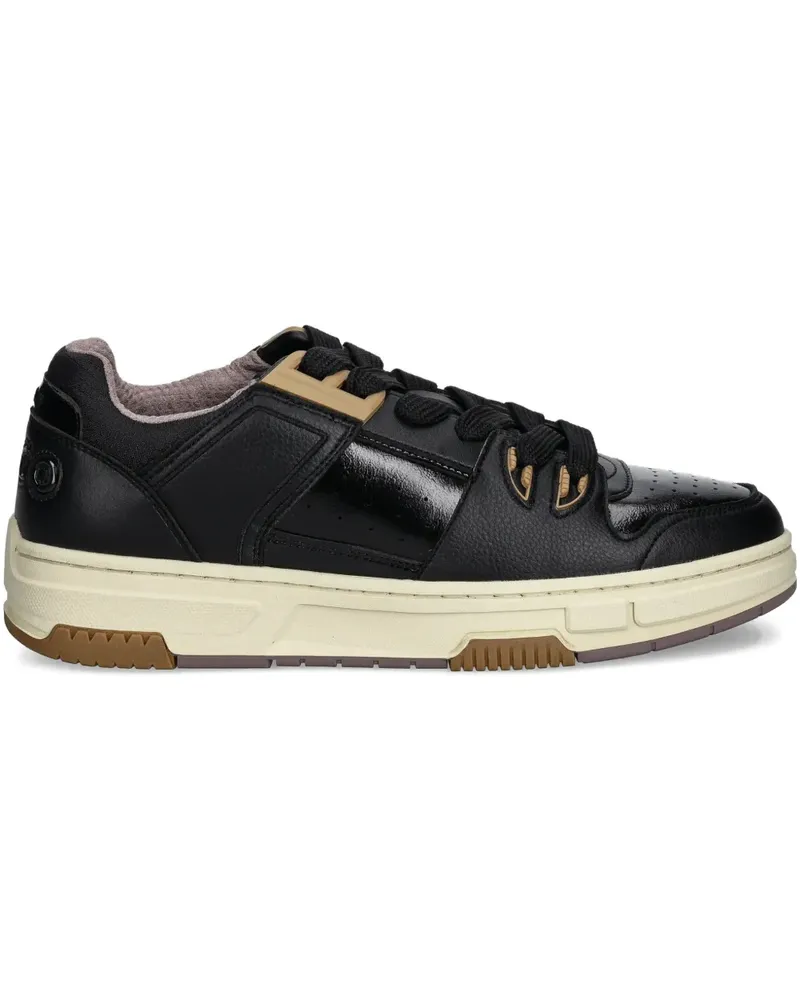 HUGO BOSS Sneakers mit Lackeinsatz - Schwarz Schwarz