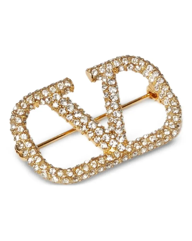 Valentino Garavani VLogo Signature Brosche mit Kristallen - Gold Gold