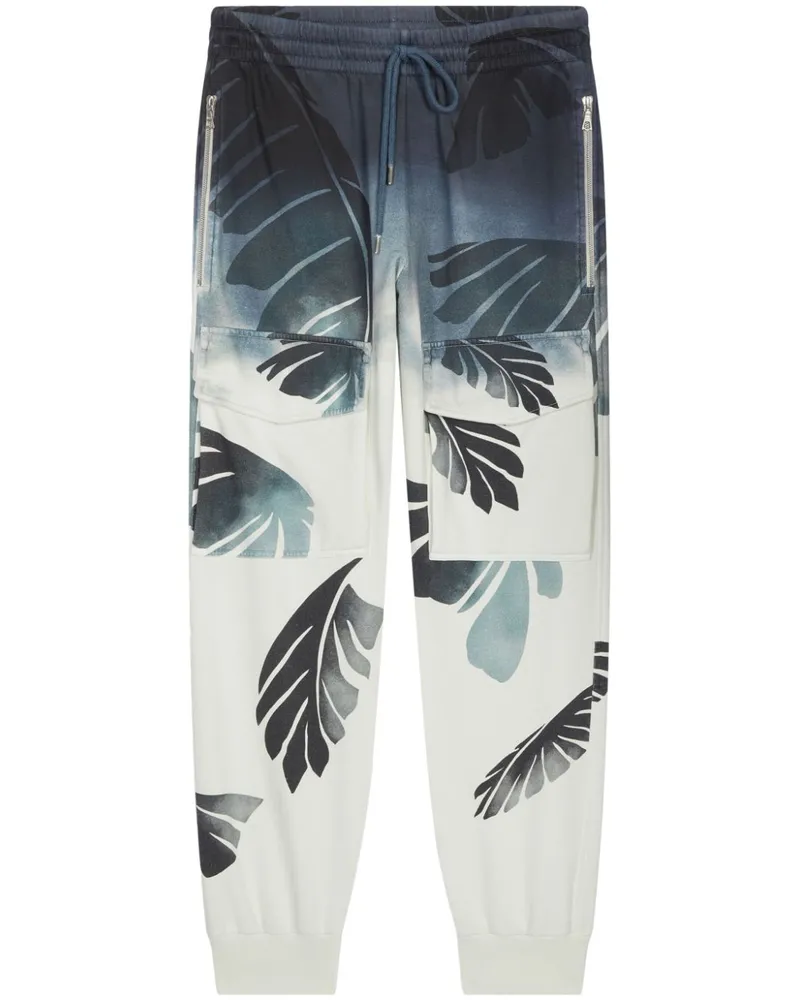 Dries van Noten Hose mit Palmen-Print - Blau Blau