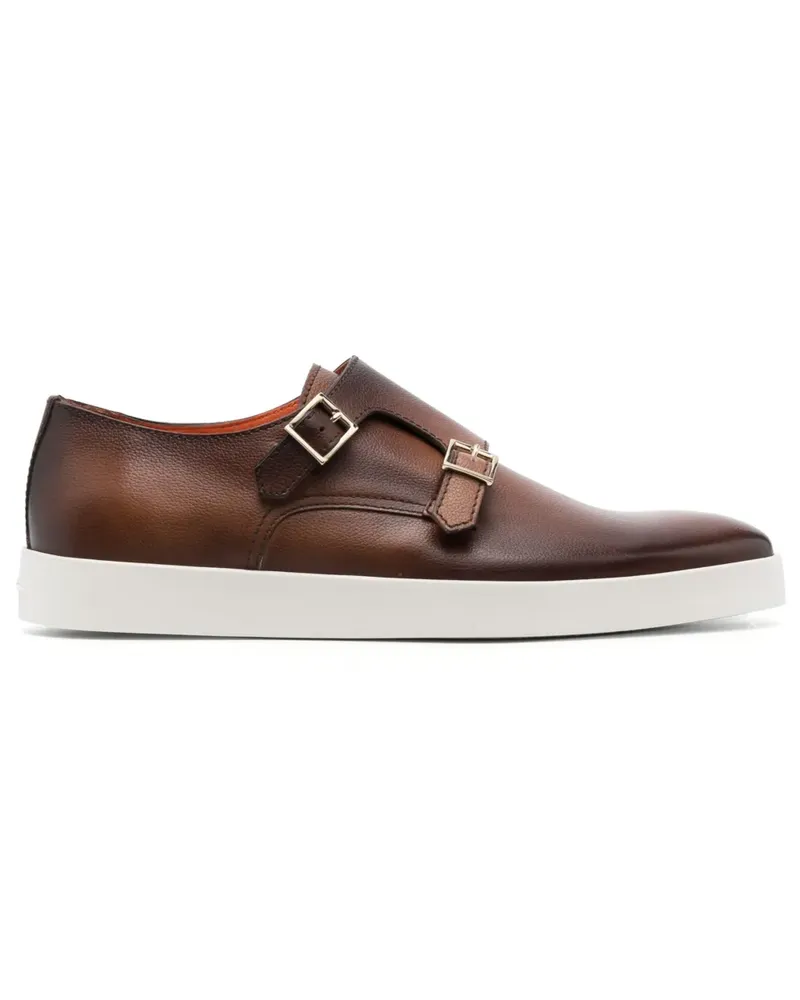 Santoni Monk-Schuhe mit doppelter Schnalle - Braun Braun