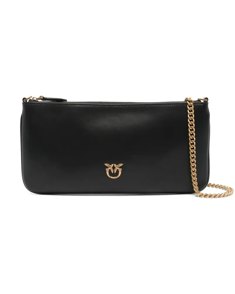Pinko Horizontal Flat Schultertasche - Schwarz Schwarz
