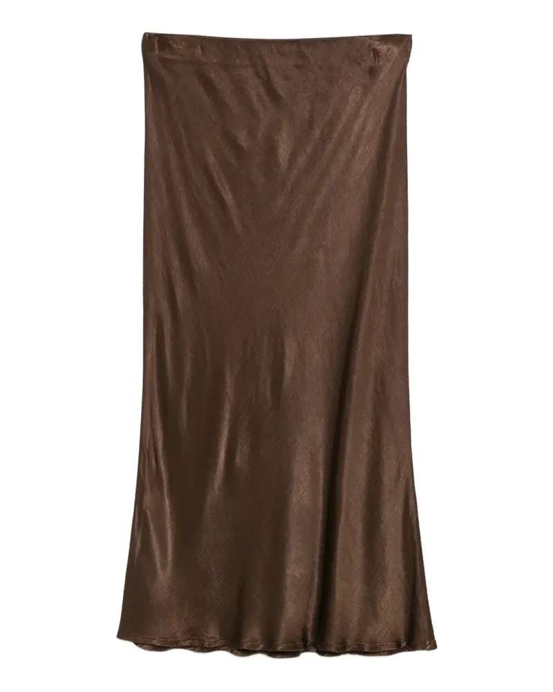 Dixie Midirock im Satin-Look - Braun Braun
