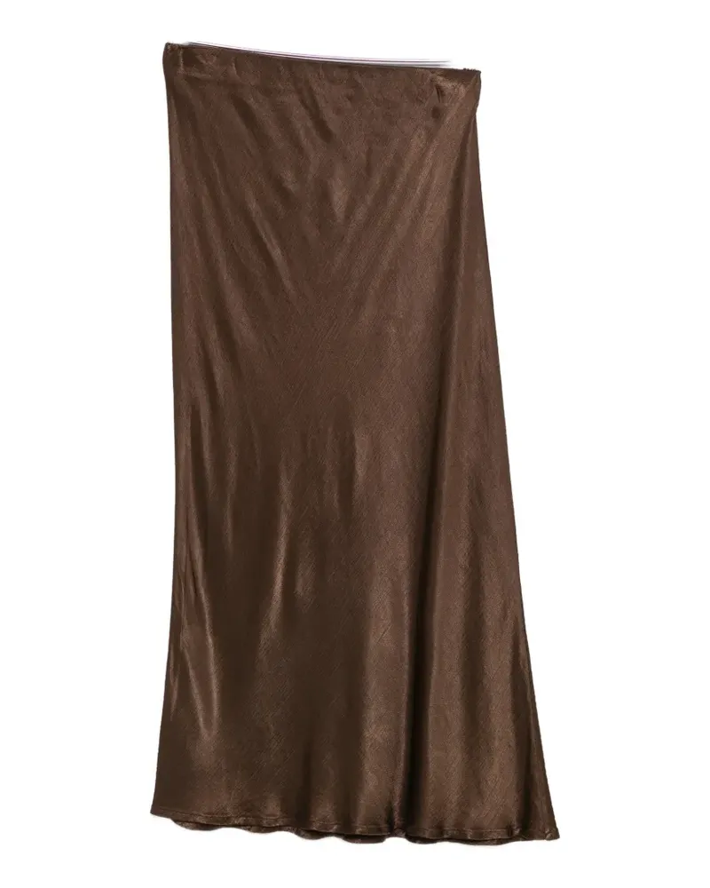 Dixie Midirock im Satin-Look - Braun Braun