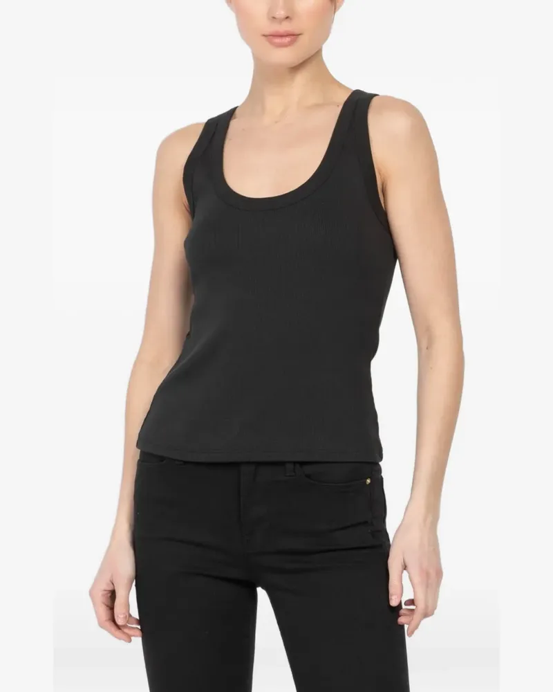 Veronica Beard Birke ribbed scoop-neck top - Schwarz Schwarz