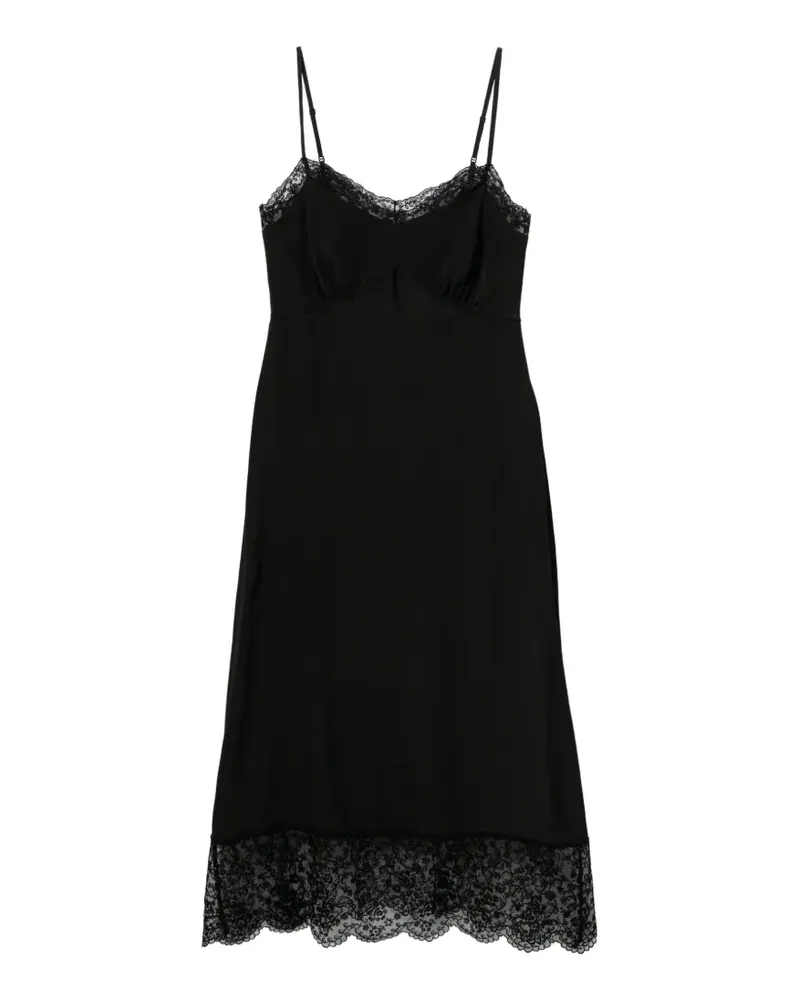 Simone Rocha Midikleid mit Spitzenbesatz - Schwarz Schwarz