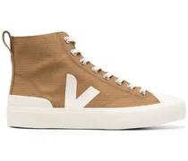 High-Top-Sneakers mit Logo - Braun