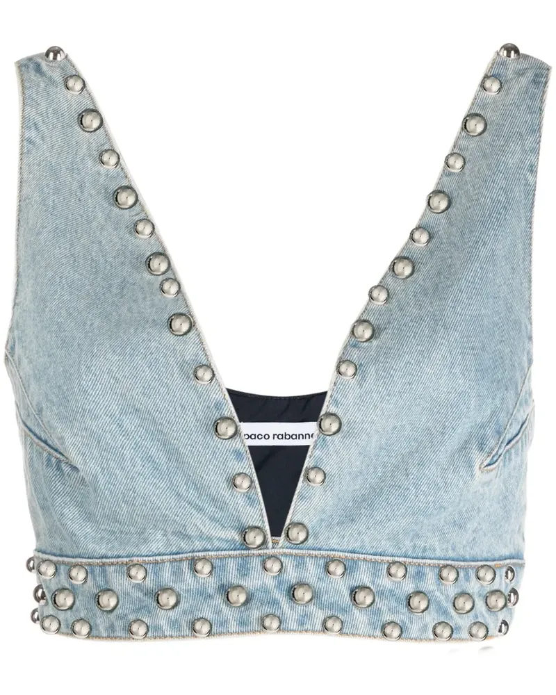 Paco Rabanne Bralette mit Nieten - Blau Blau