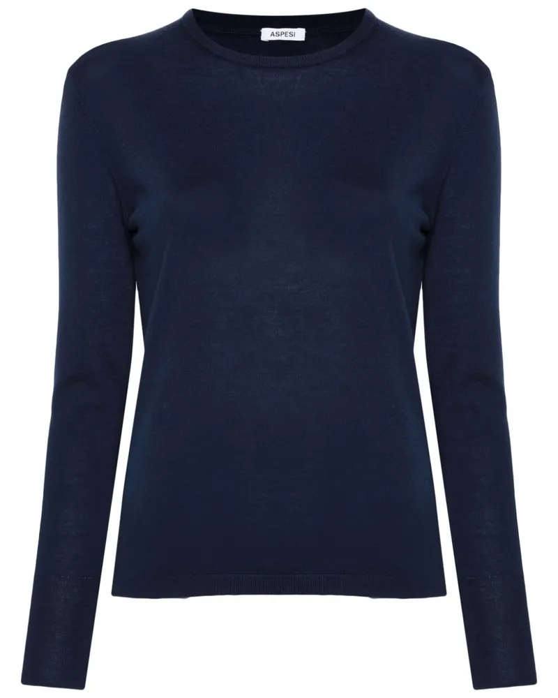 ASPESI Klassischer Pullover - Blau Blau