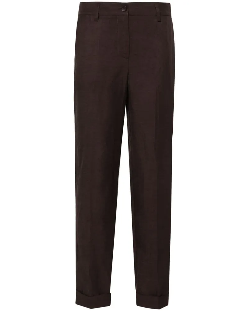 P.A.R.O.S.H. Tapered-Hose mit hohem Bund - Braun Braun