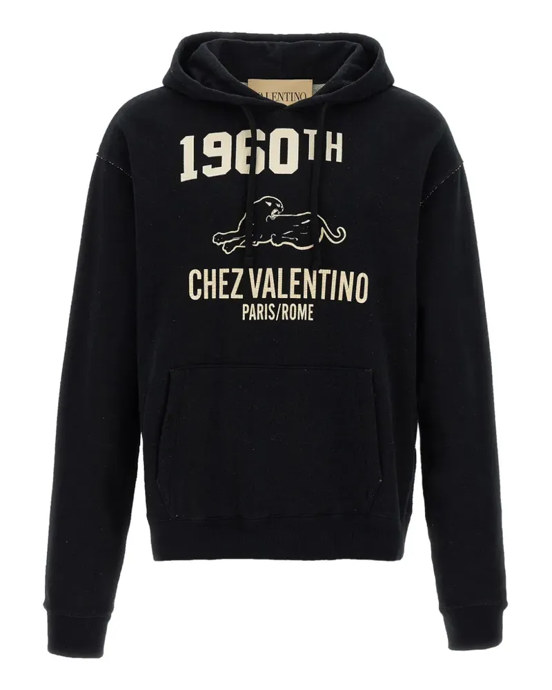 Valentino Garavani Hoodie mit Panther-Print und Kordelzug - Schwarz Schwarz