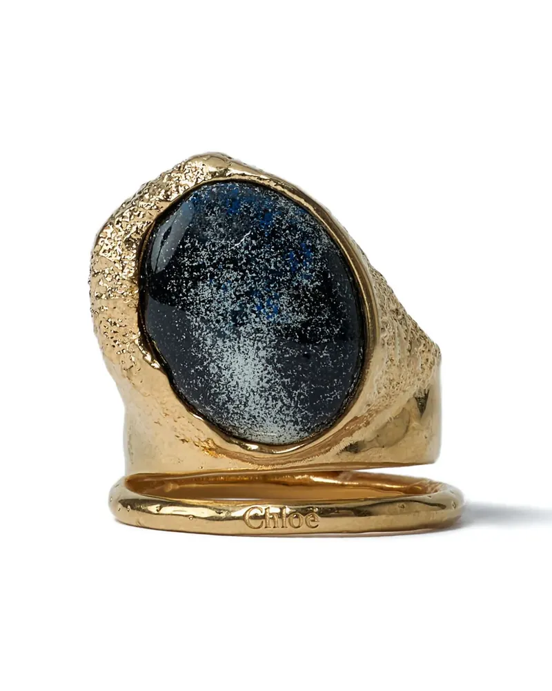 Chloé Strukturierter Ring mit ovalem Stein - Gold Gold