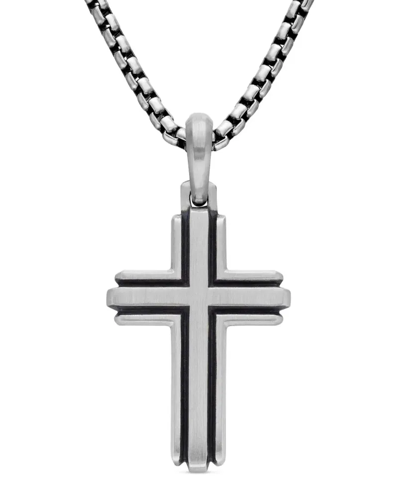 David Yurman Deco Cross Sterlingsilberanhänger 34mm Silber