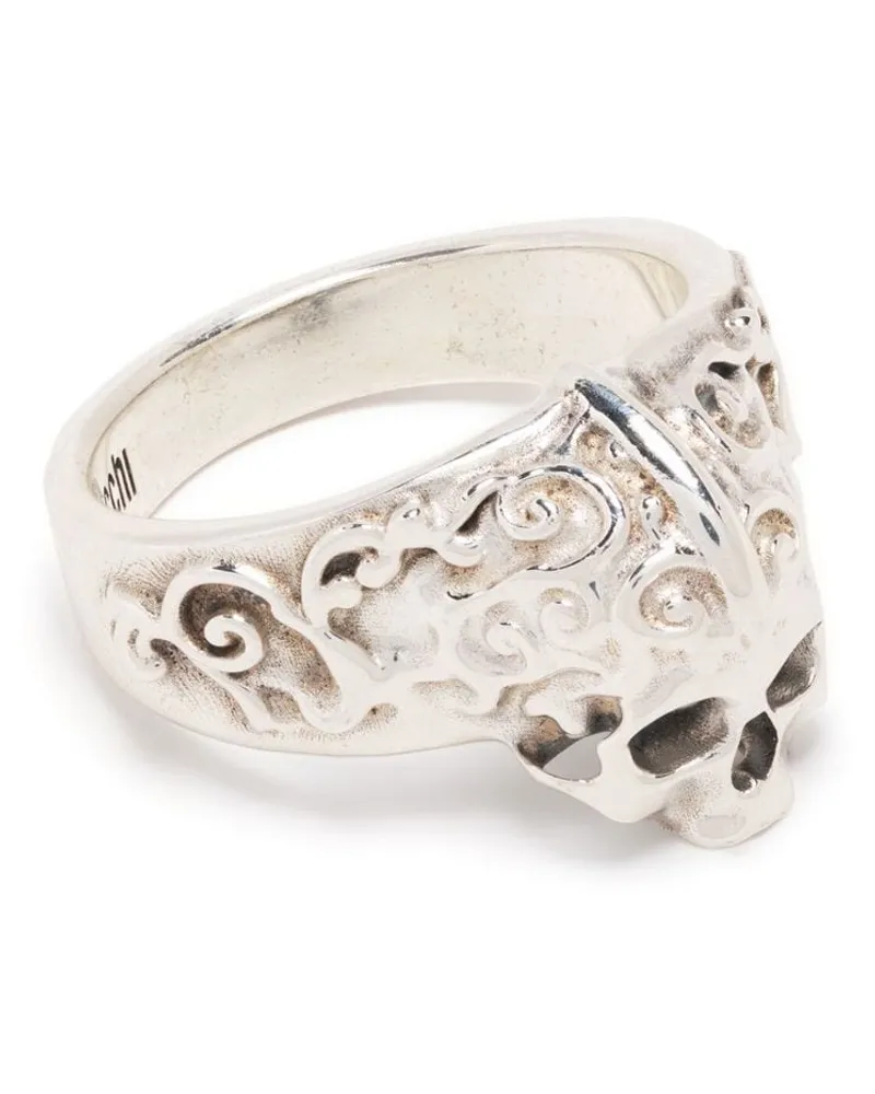 Emanuele Bicocchi Ring mit Arabesque-Totenkopf - Silber Silber