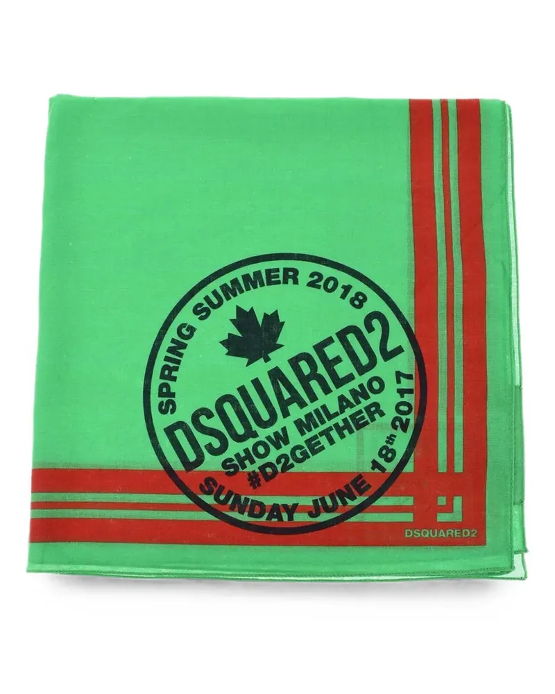 Dsquared2 Schal mit Logo-Print - Grün Grün