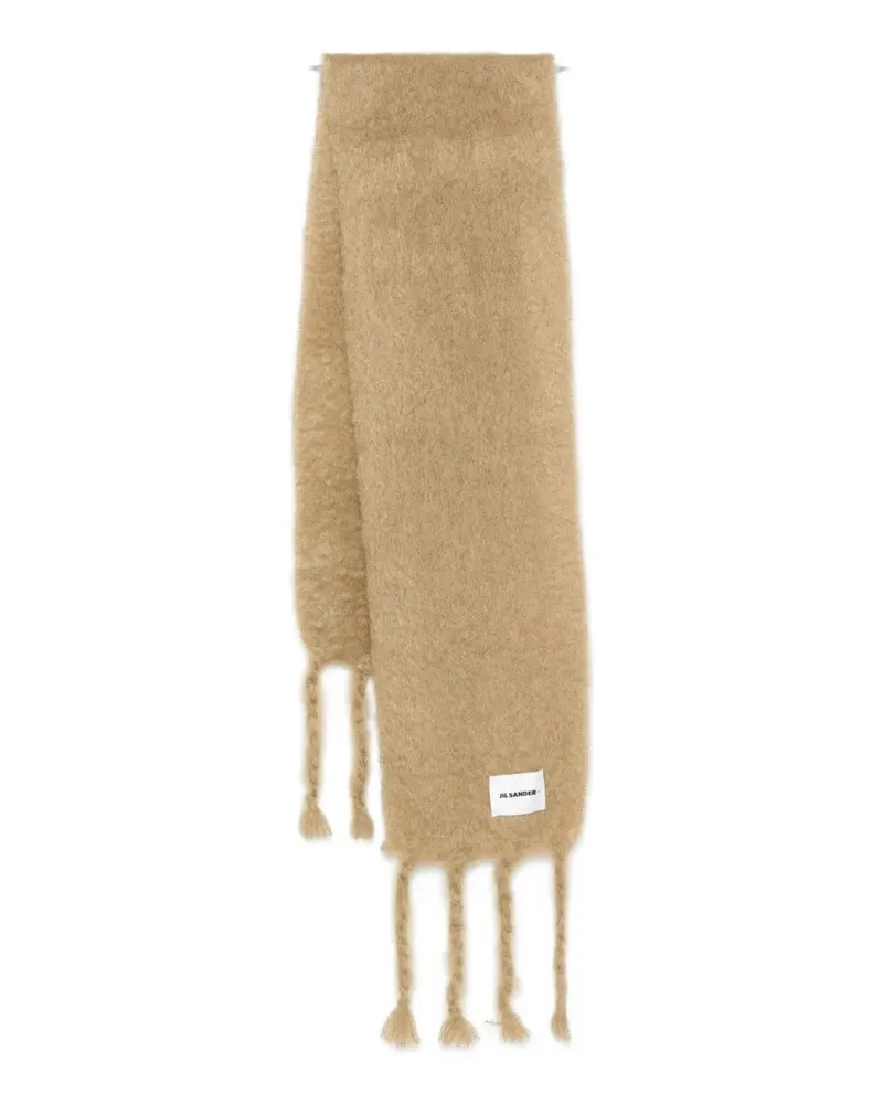 Jil Sander Schal mit Logo-Patch - Nude Nude