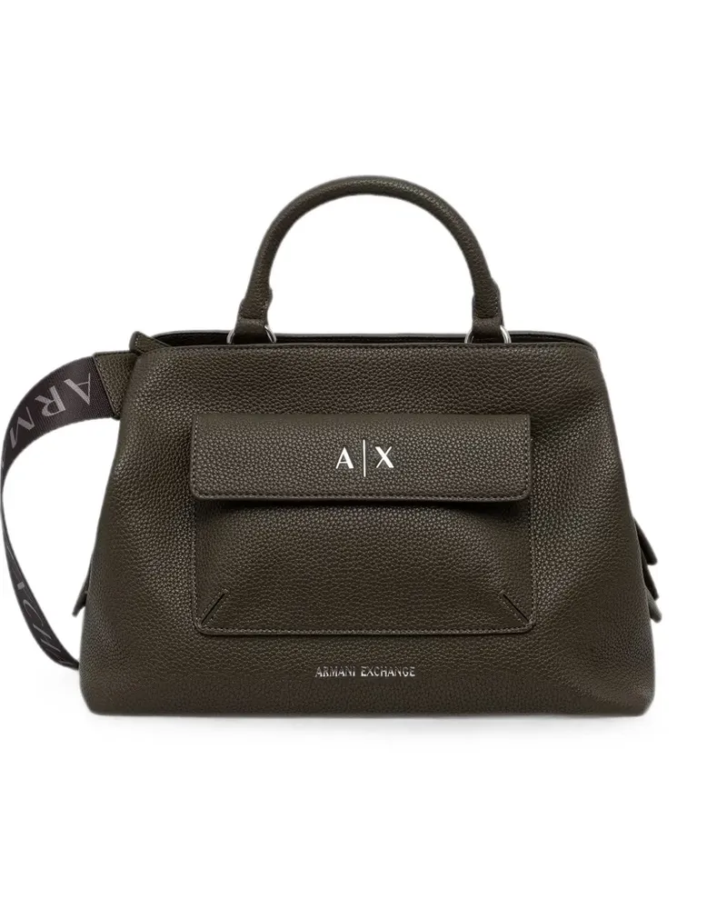 Armani Exchange Tote Bag mit gekörntem Effekt - Grün Grün