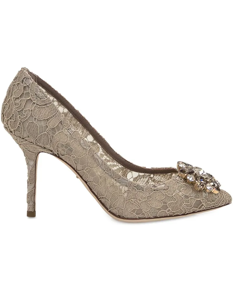 Dolce & Gabbana Verzierte Pumps aus Spitze - Braun Braun