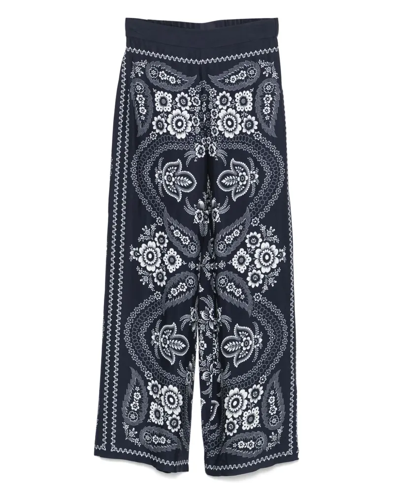 Maje Weite Hose mit Bandana-Print - Blau Blau
