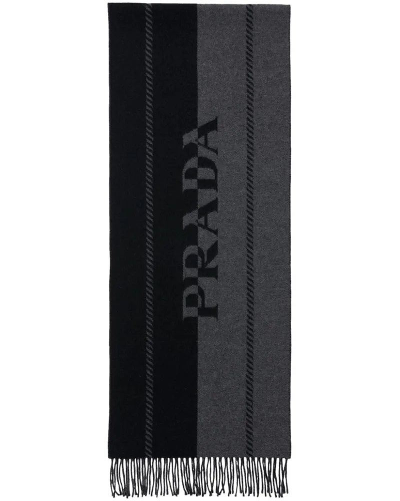 Prada Schal mit Jacquard-Logo - Grau Grau