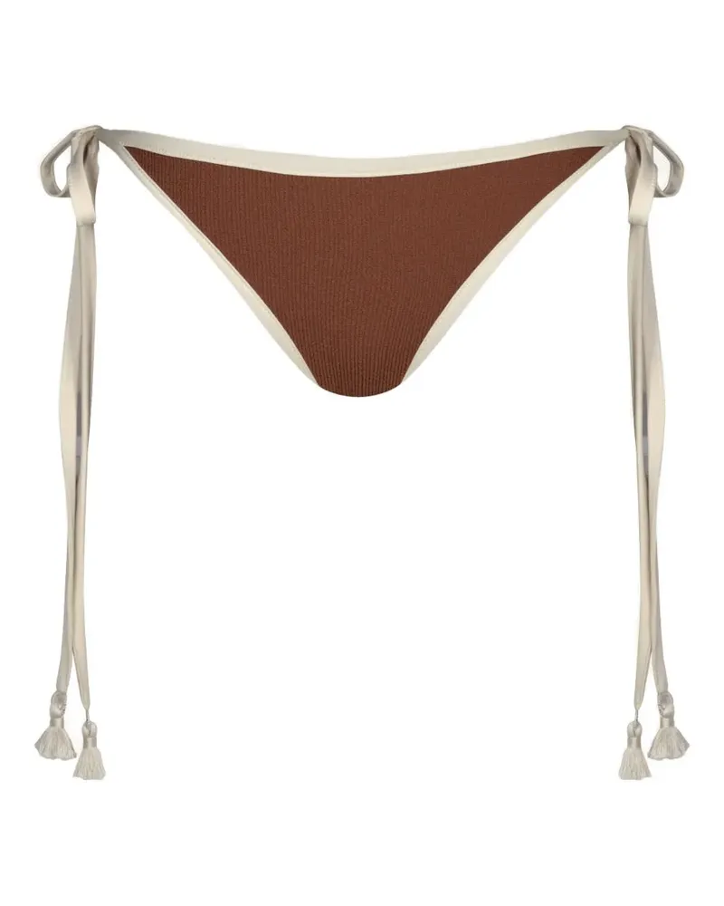 Johanna Ortiz Spiritual Retreat crinkle tie bikini bottom - Braun Braun