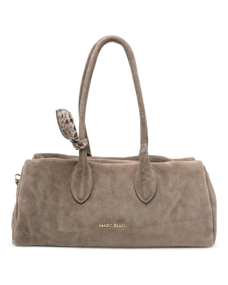 MARC ELLIS Sunup Tote Bag aus Wildleder mit Logo - Nude Nude
