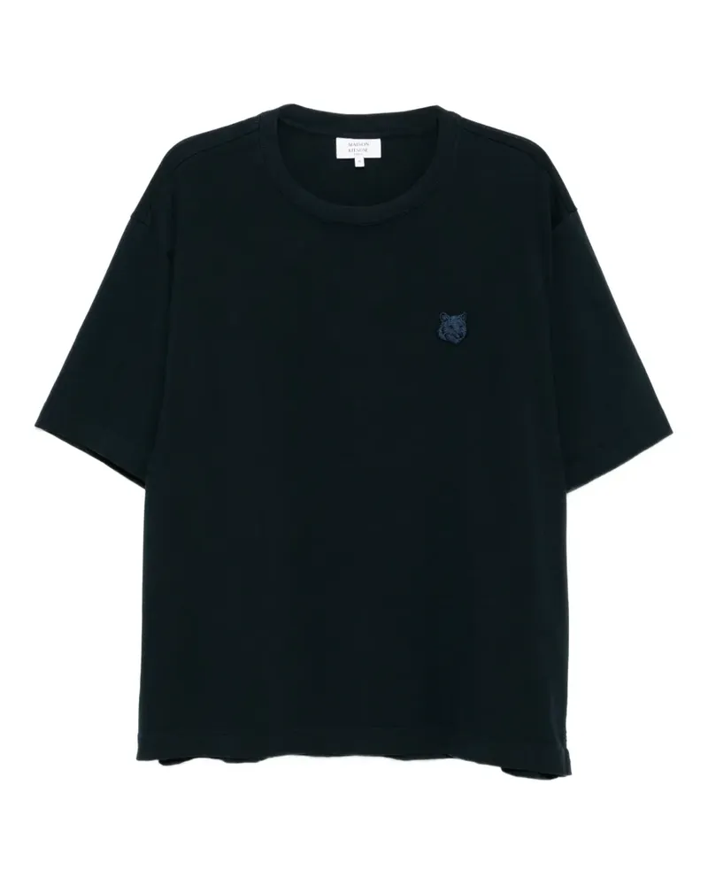 Kitsuné T-Shirt mit Bold Fox Head-Patch - Blau Blau