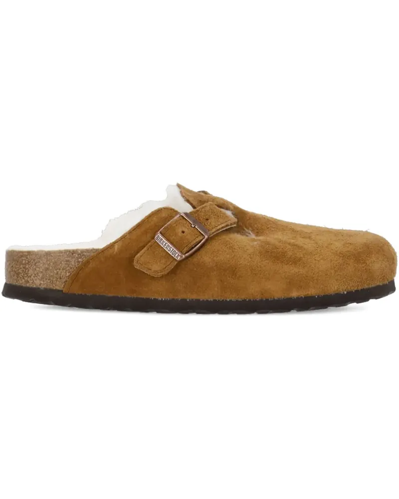 Birkenstock buckled shearling-lining mules - Braun Braun