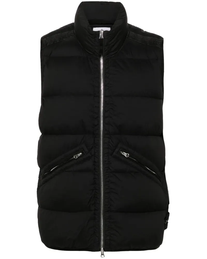 Stone Island Weste mit Kompass-Patch - Schwarz Schwarz