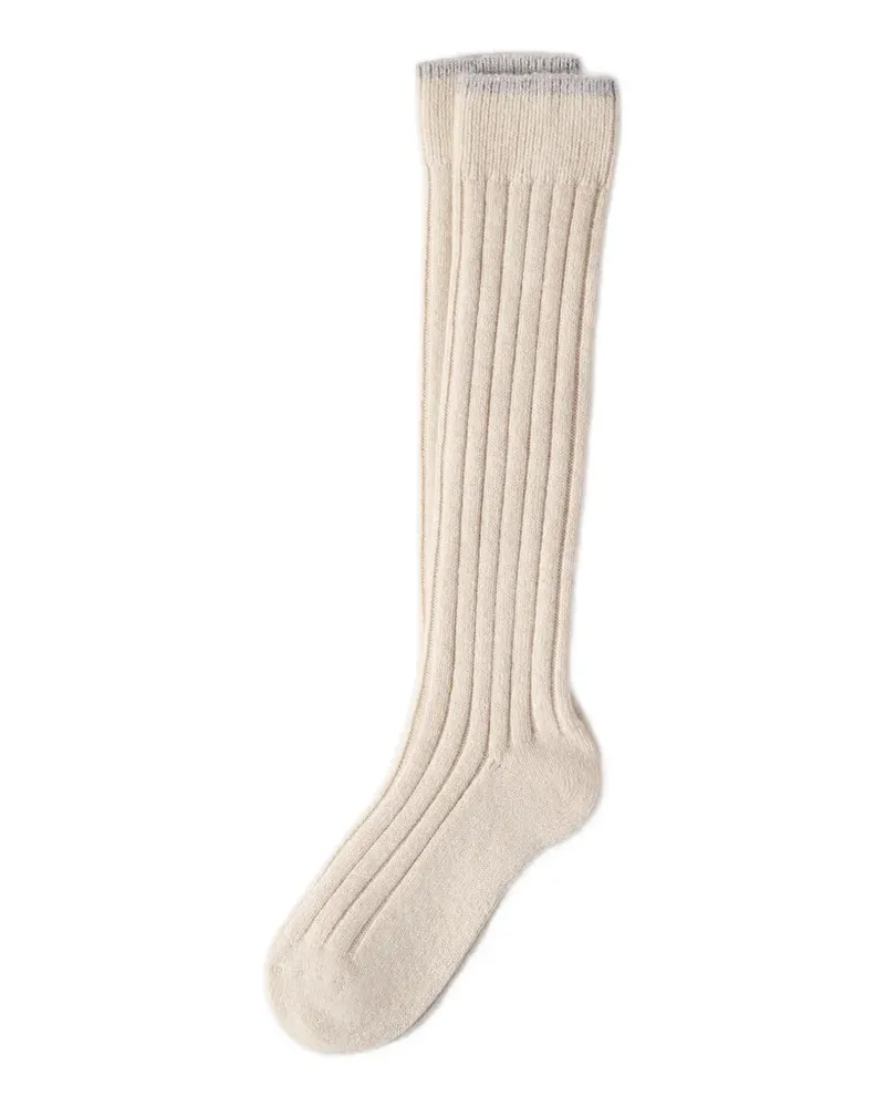 Brunello Cucinelli Gerippte Kniestrümpfe - Nude Nude