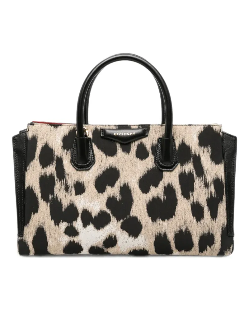 Givenchy Kleine Antigona Catchall Tasche aus Leopardenjacquard - Nude Nude