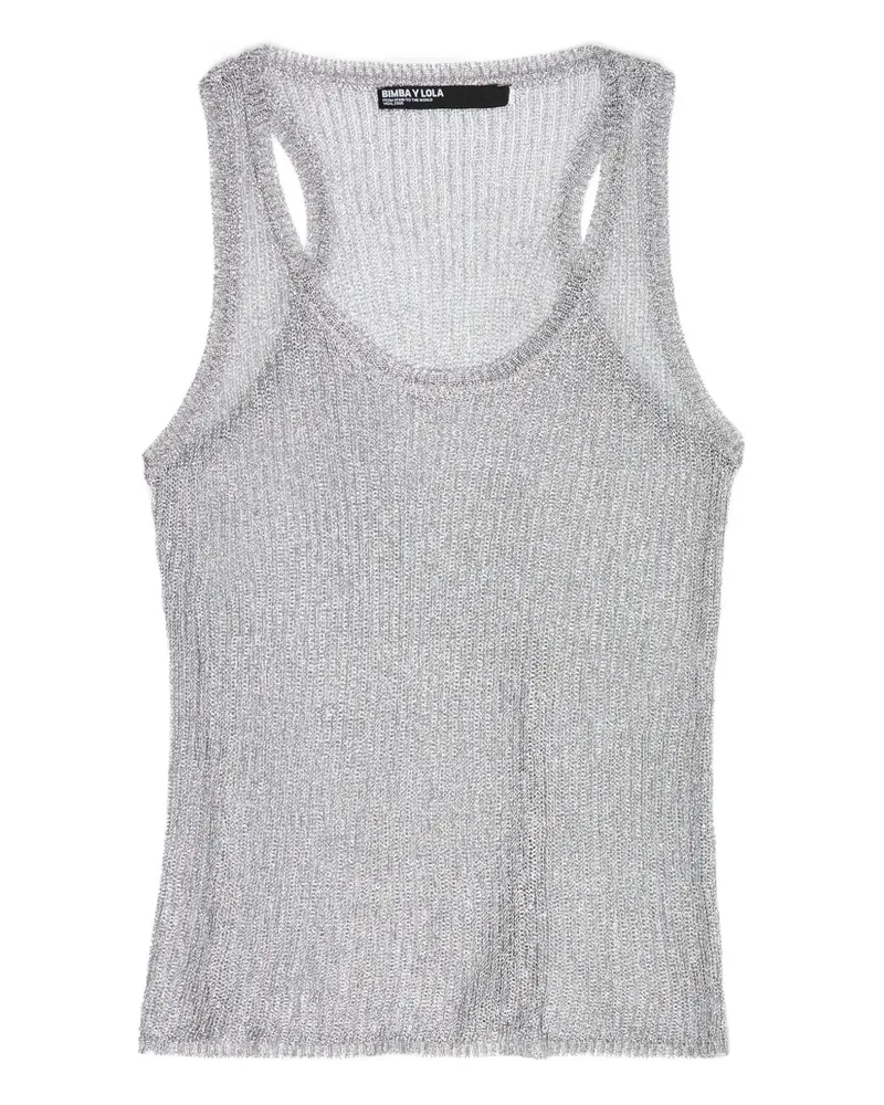 BIMBA Y LOLA Gestricktes Lurex-Top - Grau Grau