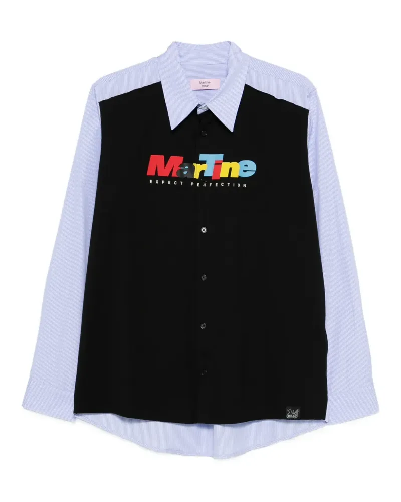 Martine Rose stripe logo polo shirt - Blau Blau