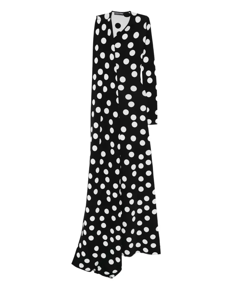 David Koma Maxikleid mit Polka Dots - Schwarz Schwarz