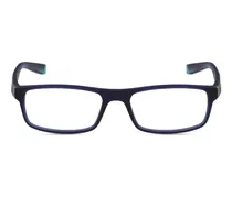 Brille mit eckigem Logo - Blau