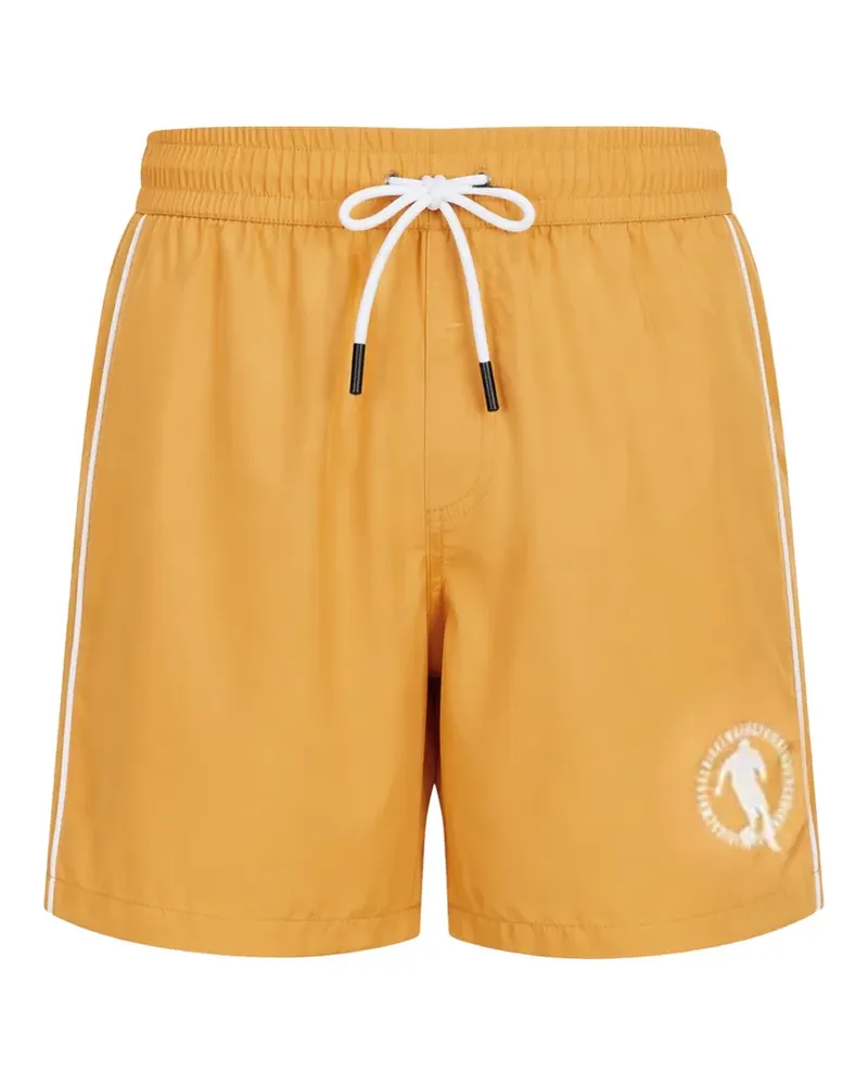 Bikkembergs side-stripe logo-print swim shorts - Gelb Gelb