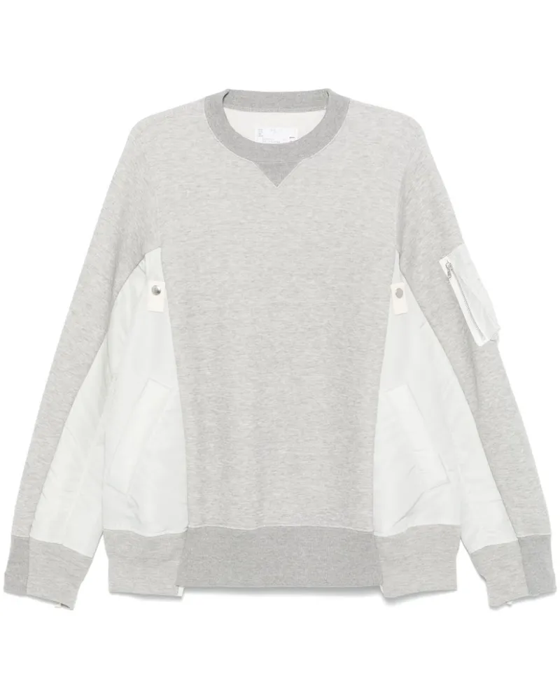 Sacai Sweatshirt mit Einsätzen - Grau Grau