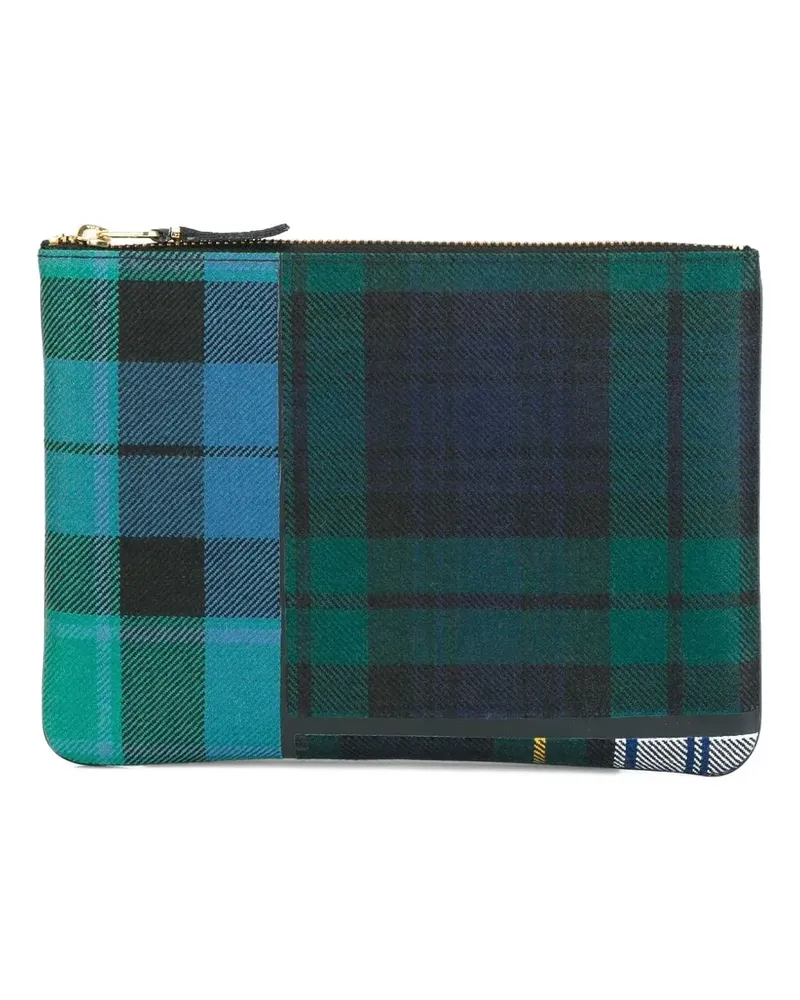Comme des Garçons Woll-Clutch mit Schottenkaromuster - Grün Grün