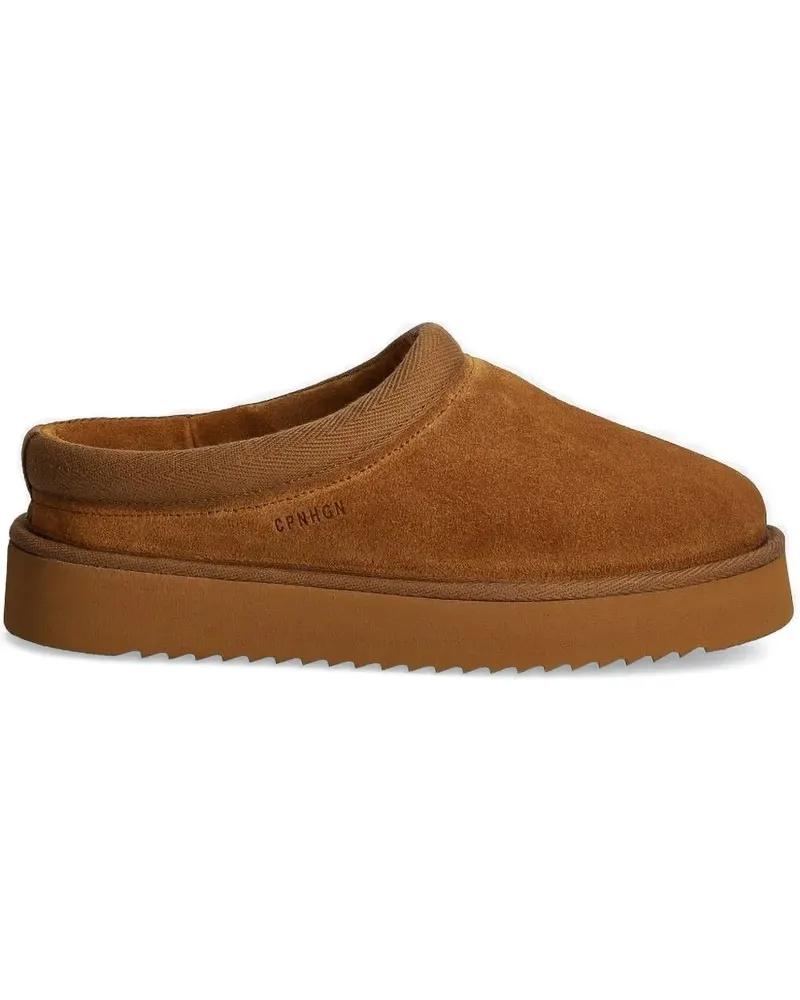 Copenhagen Slipper aus Wildleder mit Plateau - Braun Braun